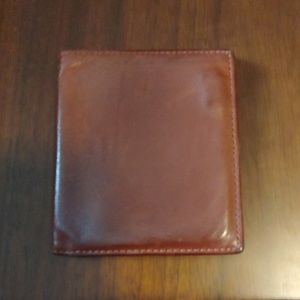 COACH mens brown leather bifold wallet